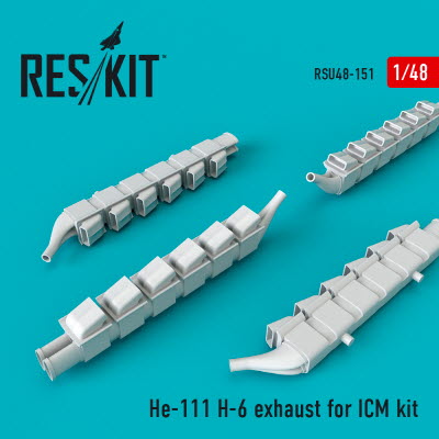RSU48-0151 1/48 He-111 H-6 exhaust nozzles for ICM kit (1/48)