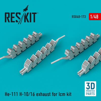 [사전 예약] RSU48-0173 1/48 He-111 H-10/16 exhaust for ICM kit (1/48)