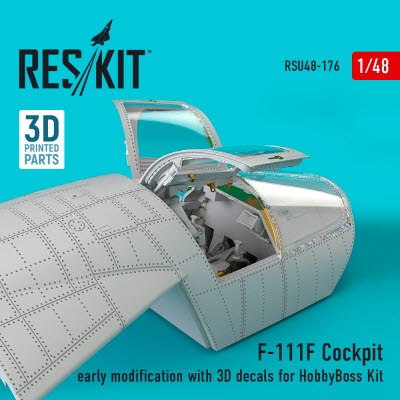 RSU48-0176 1/48 F-111F Cockpit early modification with 3D decals for HobbyBoss kit (1/48)