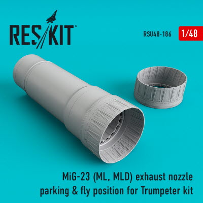 RSU48-0186 1/48 MiG-23 (ML, MLD) exhaust nozzle parking & fly position for Trumpeter kit (1/48)
