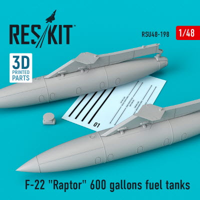 RSU48-0198 1/48 F-22 \"Raptor\" 600 gallons fuel tanks (1/48)