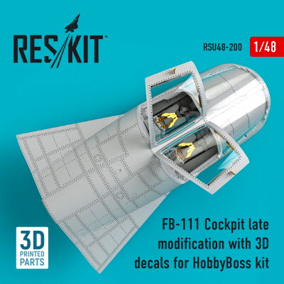 RSU48-0200 1/48 FB-111 Cockpit late modification with 3D decals for HobbyBoss kit (1/48)