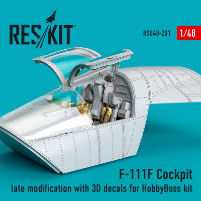 RSU48-0201 1/48 F-111F Cockpit late modification with 3D decals for HobbyBoss kit (1/48)