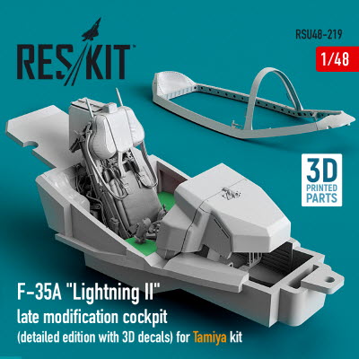 RSU48-0219 1/48 F-35A \"Lightning II\" cockpit (detailed edition with 3D decals) for Tamiya kit (3D Pr