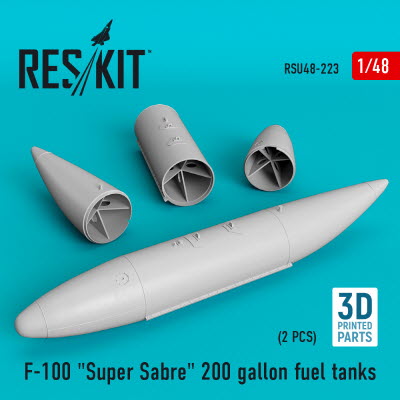 RSU48-0223 1/48 F-100 "Super Sabre" 200 gallon fuel tanks (3D Printing) (1/48)