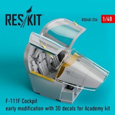 [사전 예약] RSU48-0236 1/48 F-111F Cockpit early modification with 3D decals for Academy kit (1/48)