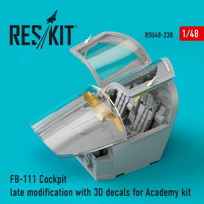 RSU48-0238 1/48 FB-111 Cockpit late modification with 3D decals for Academy kit (1/48)