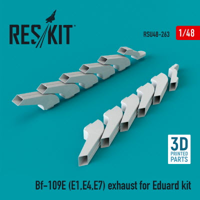 RSU48-0263 1/48 Bf-109E (E1,E4,E7) exhaust for Eduard kit (3D Printing) (1/48)