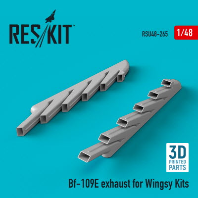 RSU48-0265 1/48 Bf-109E exhaust for Wingsy Kits (3D Printing) (1/48)