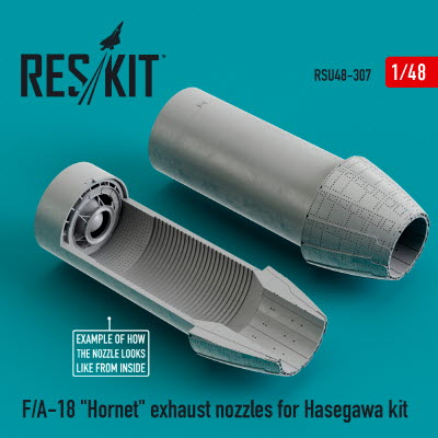 [사전 예약] RSU48-0307 1/48 F/A-18 \"Hornet\" exhaust nozzles for Hasegawa kit (1/48)
