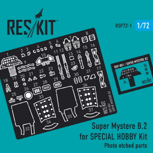 RSP72-0001 1/72 Super Mystere B.2 for AZUR kit (Photo etched parts) (1/72)