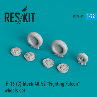 [사전 예약] RS72-0025 1/72 F-16C block 40-52 "Fighting Falcon" wheels set (1/72)