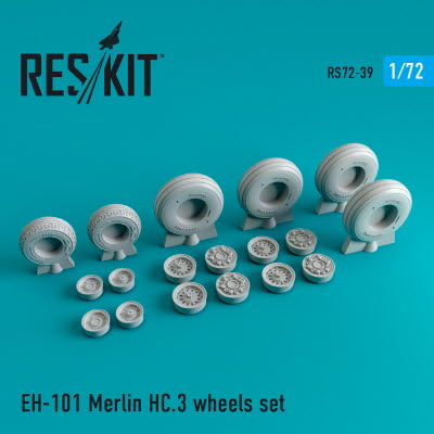 [사전 예약] RS72-0039 1/72 EH-101 Merlin HC.3 wheels set (1/72)