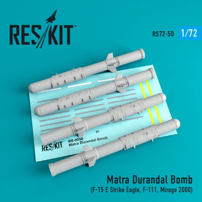 [사전 예약] RS72-0050 1/72 Matra Durandal bombs (4 pcs) (F-15 E Strike Eagle, F-111, Mirage 2000) (1/72)