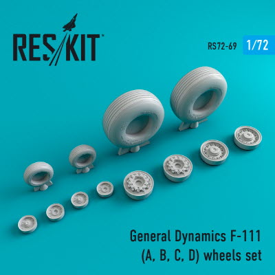 RS72-0069 1/72 F-111 (A,B,C,D) wheels set (weighted) (1/72)