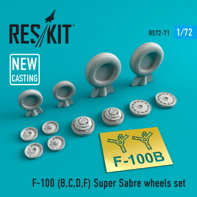 [사전 예약] RS72-0071 1/72 F-100 (B,C,D,F) "Super Sabre" wheels set (1/72)