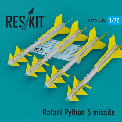 RS72-0085 1/72 Python 5 missiles (4 pcs) (F-16I, F-16D, F-15I Mirage F.1) (1/72)
