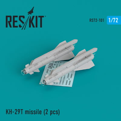 RS72-0101 1/72 Kh-29T (AS-14B \'Kedge) missiles (2 pcs) (Su-17, Su-25,Su-24, Su-34, Su-30, Su-39, MiG
