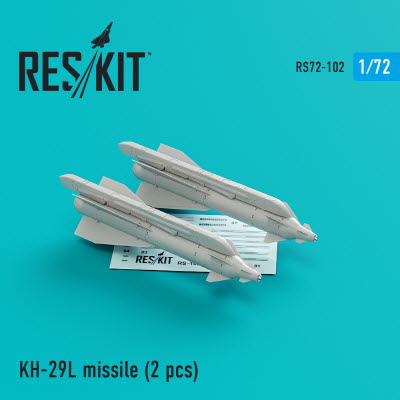 RS72-0102 1/72 Kh-29L (AS-14A \'Kedge) missiles (2 pcs) (Su-17, Su-25,Su-24, Su-34, Su-30, Su-39, MiG