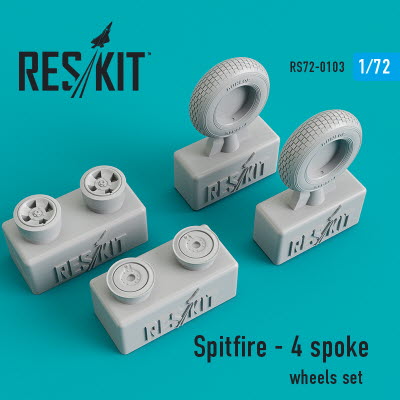 RS72-0103 1/72 Spitfire (4 spoke) wheels set (1/72)