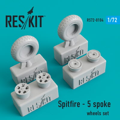 RS72-0104 1/72 Spitfire (5 spoke) wheels set (1/72)