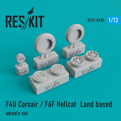 [사전 예약] RS72-0105 1/72 F4U \"Corsair\"/F6F \"Hellcat\" Land based wheels set (1/72)