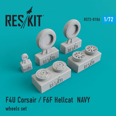 [사전 예약] RS72-0106 1/72 F4U \"Corsair\"/F6F \"Hellcat\" NAVY wheels set (1/72)