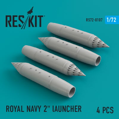 RS72-0107 1/72 Royal Navy 2\" Launchers (4 pcs) (Phantom, Harrier, Sea Vixen, Buccaneer) (1/72)