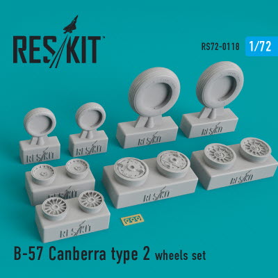 RS72-0118 1/72 B-57 Canberra type 2 wheels set (1/72)