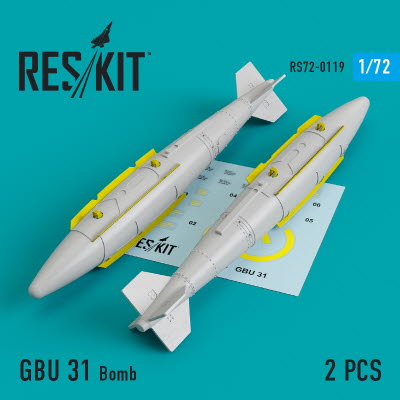 RS72-0119 1/72 GBU-31 bombs (2 pcs) (A-10, B-1, B-2, F-15, F-16, F-35) (1/72)