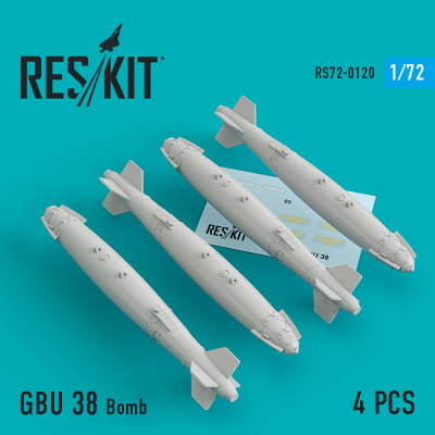 RS72-0120 1/72 GBU-38 bombs (4 pcs) (A-10, F-16, F-15,F-22, F-35) (1/72)