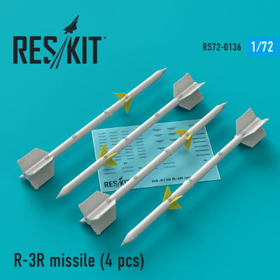 RS72-0136 1/72 R-3R missiles (4 pcs) (MiG-21, MiG-23) (1/72)