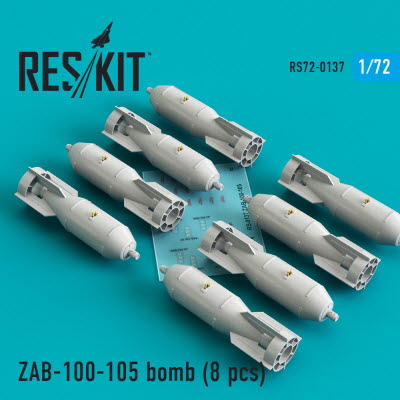 [사전 예약] RS72-0137 1/72 ZAB-100-105 bombs (8 pcs) (Su-7, Su-17, Su-22, Su-24, Su-25, Su-34, MiG-21, MiG-27) (