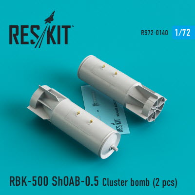 [사전 예약] RS72-0140 1/72 RBK-500 ShOAB-0.5 Cluster bombs (2 pcs) (Su-17, Su-22, Su-24, Su-25, Su-34) (1/72)