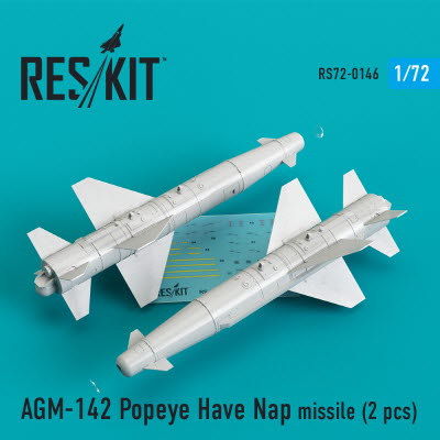 [사전 예약] RS72-0146 1/72 AGM-142 Popeye Have Nap missiles (2 pcs) (F-4, F-15, F-16, F-111) (1/72)
