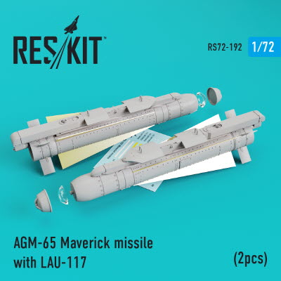 RS72-0192 1/72 AGM-65 Maverick missiles with LAU-117 (2pcs)AV-8b, A-10, F-16, F-18) (1/72)