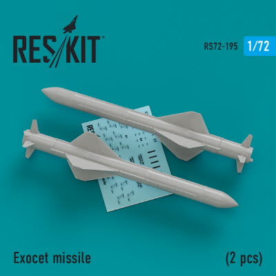 RS72-0195 1/72 Exocet missiles (2 pcs) (Super Etendart, Mirage 2000) (1/72)