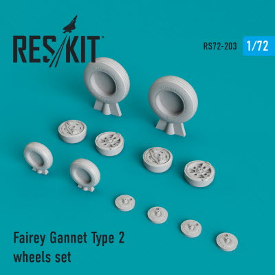 RS72-0203 1/72 Fairey Gannet type 2 wheels set (1/72)