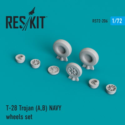 RS72-0206 1/72 T-28 (A,B) \"Trojan\" NAVY wheels set (1/72)