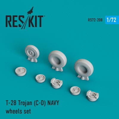 RS72-0208 1/72 T-28 (C,D) \"Trojan\" NAVY wheels set (1/72)