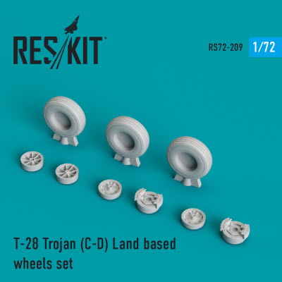 RS72-0209 1/72 T-28 (C,D) \"Trojan\" Land based wheels set (1/72)