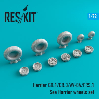 RS72-0211 1/72 Harrier GR.1/GR.3/AV-8A/FRS.1/Sea Harrier wheels set (1/72)