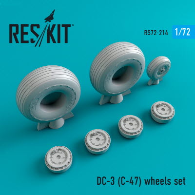 RS72-0214 1/72 DC-3 (C-47) wheels set (1/72)