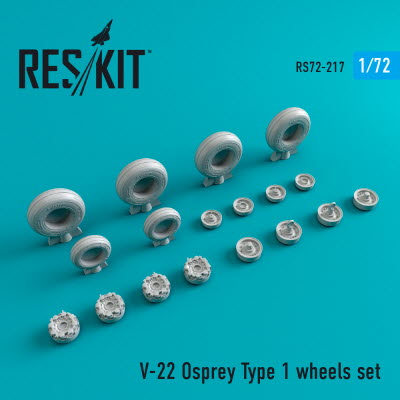 [사전 예약] RS72-0217 1/72 V-22 "Osprey" type 1 wheels set (1/72)