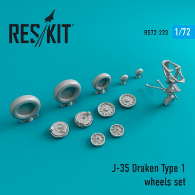 [사전 예약] RS72-0223 1/72 J-35 \"Draken\" wheels set type 1 (1/72)