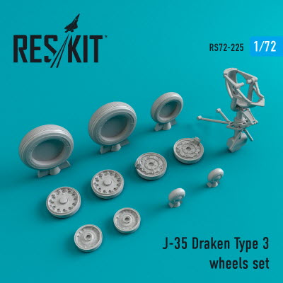 [사전 예약] RS72-0225 1/72 J-35 "Draken" wheels set type 3 (1/72)