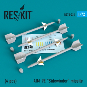 [사전 예약] RS72-0234 1/72 AIM-9E Sidewinder missiles (4 pcs) (A-4, A-6, A-7, F-4, F-8, F-100, F-104, F-105, Mir