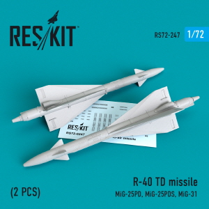 [사전 예약] RS72-0247 1/72 R-40 TD/AA-6 \"Acrid\" missiles (2 pcs) (MiG-25PD, MiG-25PDS, MiG-31) (1/72)