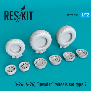 RS72-0261 1/72 B-26 (A-26) \"Invader\" type 2 wheels set (1/72)