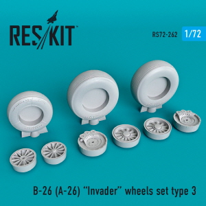 RS72-0262 1/72 B-26 (A-26) \"Invader\" type 3 wheels set (1/72)